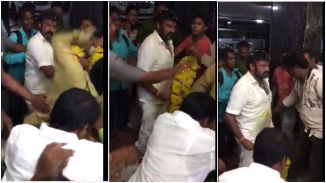 Balakrishna slaps journalist - video goes viral