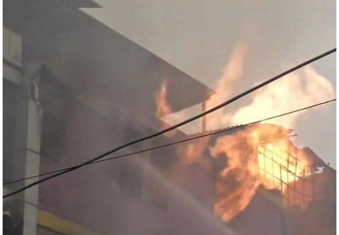 Huge Fire At Greeting Card Factory In Naraina